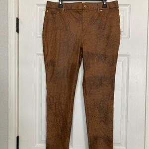 Chico's Tan Suede-Style Pants